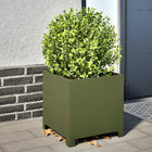 Plant pot 40x40x40 cm steel olive green