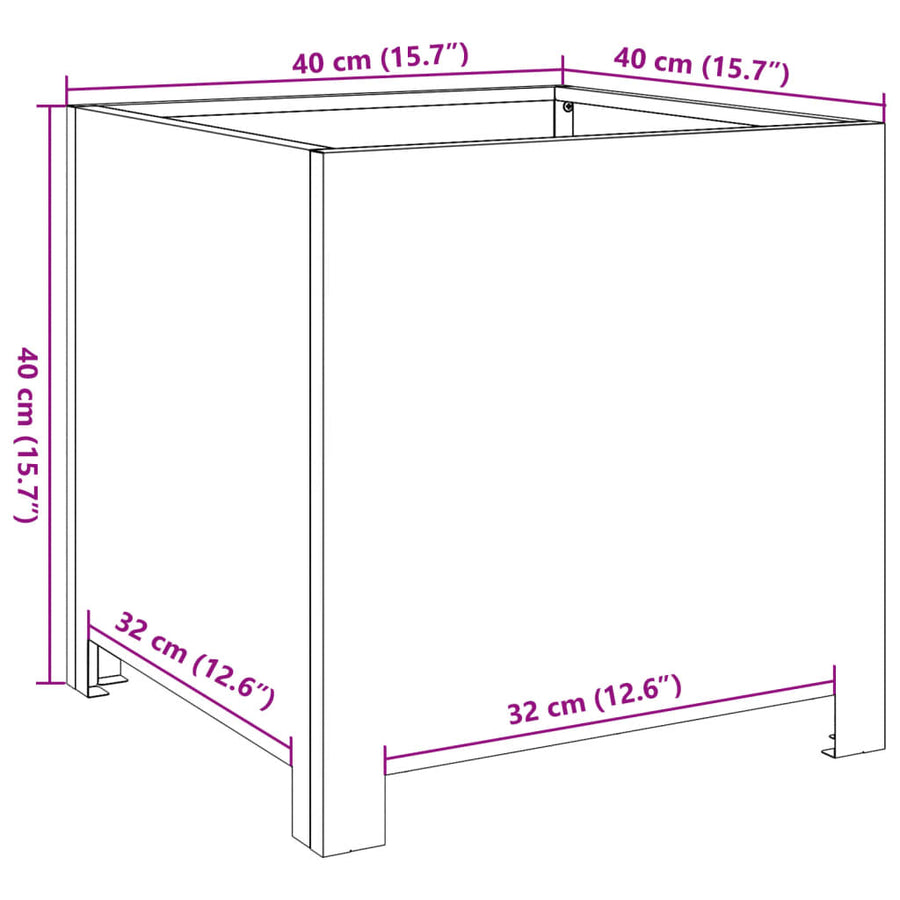 Plantenbank 40x40x40 cm gegalvaniseerd staal