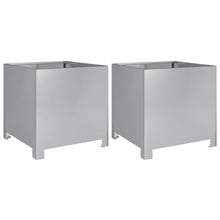 Plantenbakken 2 st 40x40x40 cm gegalvaniseerd staal