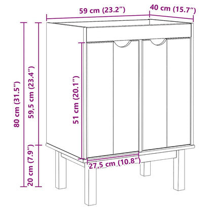 Wastafelkast Otta 59X40X80 Cm Massief Grenenhout