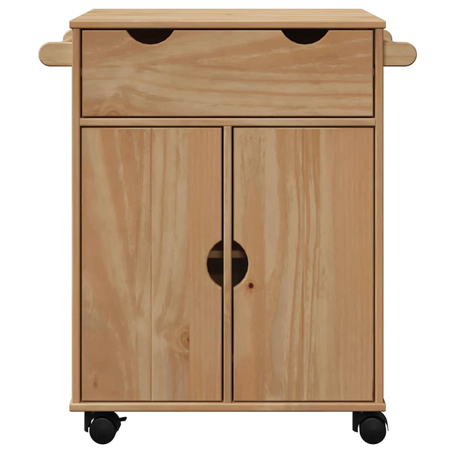 Keukentrolley Otta 59X45X80 Cm Massief Grenenhout