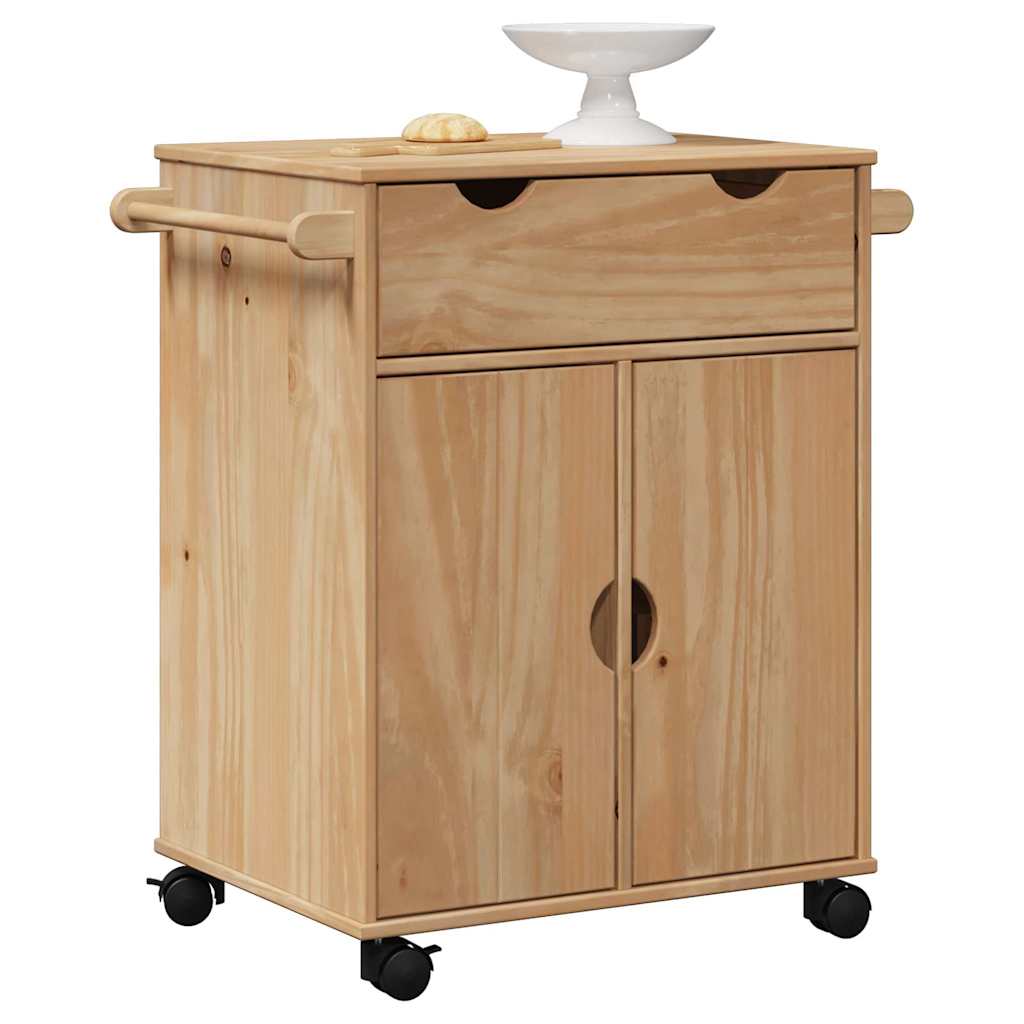 Keukentrolley Otta 59X45X80 Cm Massief Grenenhout