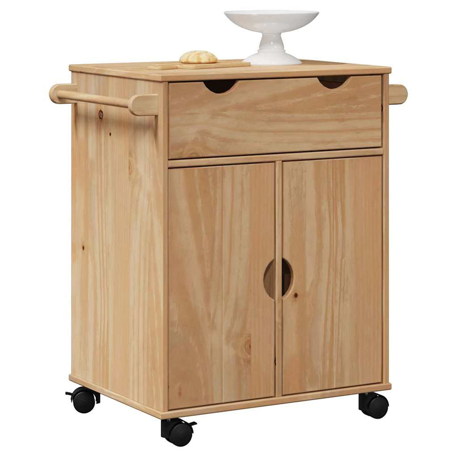 Keukentrolley Otta 59X45X80 Cm Massief Grenenhout