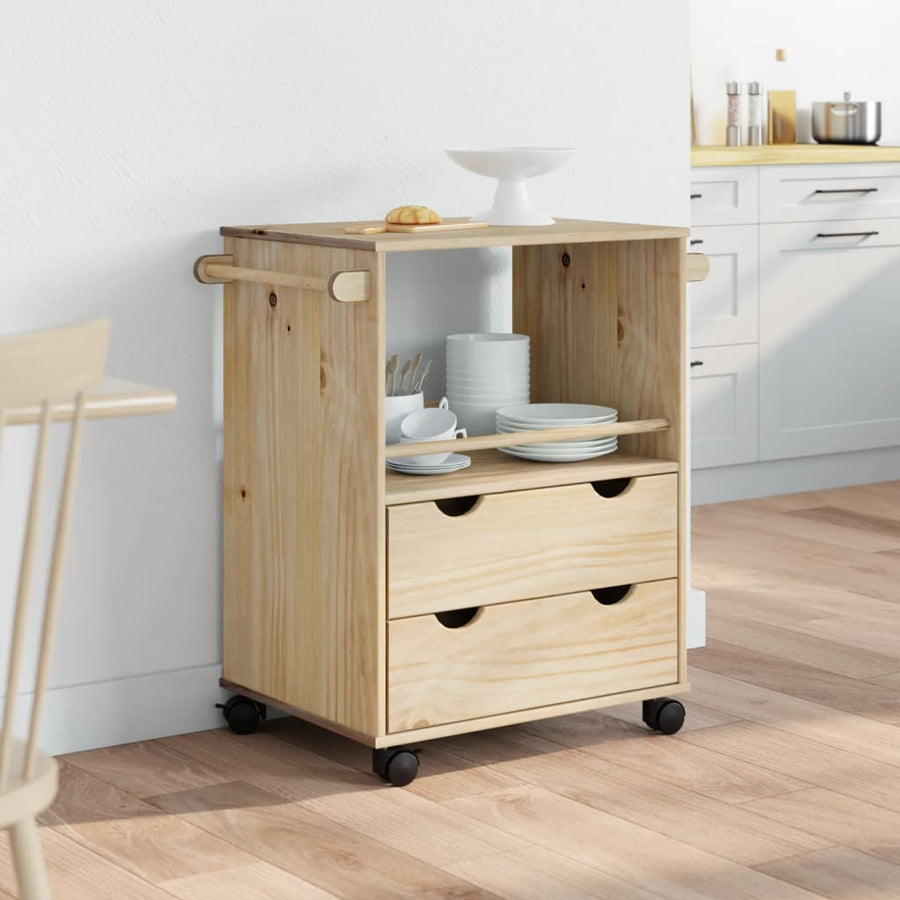Keukentrolley OTTA 71x45x80 cm massief grenenhout