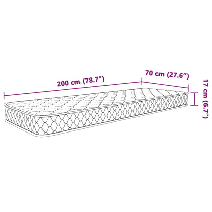 Traagschuimmatras 70x200x17 cm wit