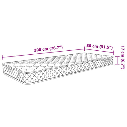 Traagschuimmatras 80x200x17 cm wit