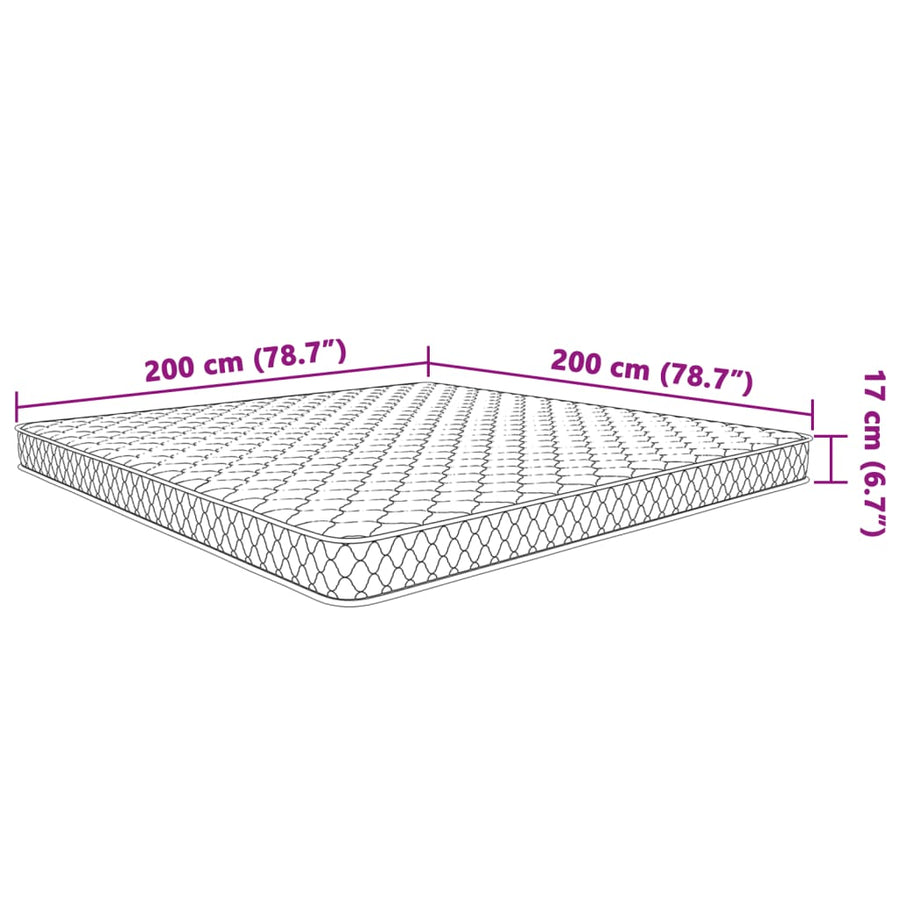 Traagschuimmatras 200x200x17 cm wit