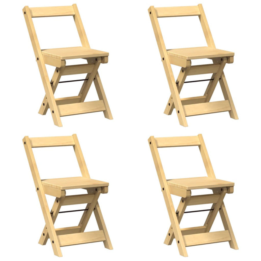 Eetkamerstoelen 4 st Corona inklapbaar grenenhout wasbruin