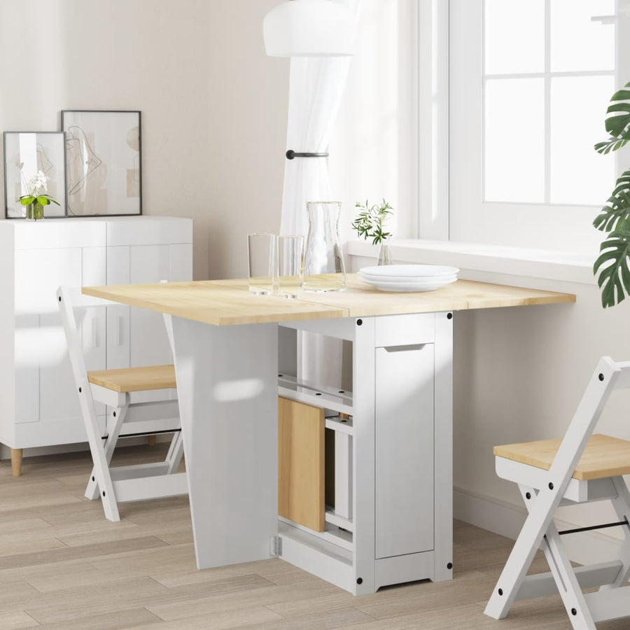 Eettafel Corona inklapbaar massief grenenhout wit