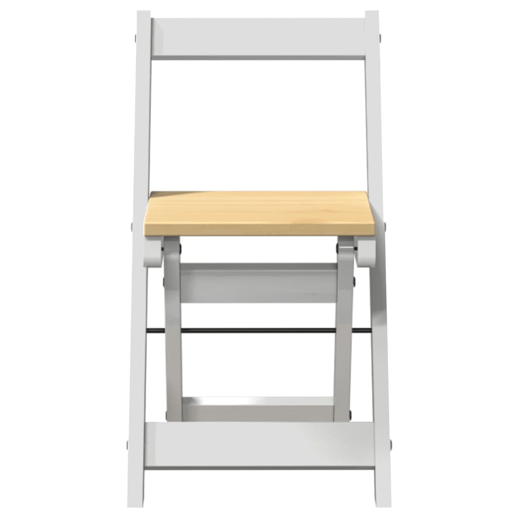 Eetkamerstoelen 4 st Corona inklapbaar massief grenenhout wit