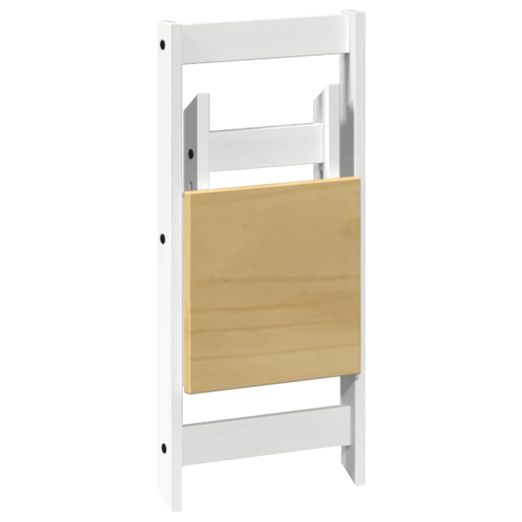 Eetkamerstoelen 4 st Corona inklapbaar massief grenenhout wit