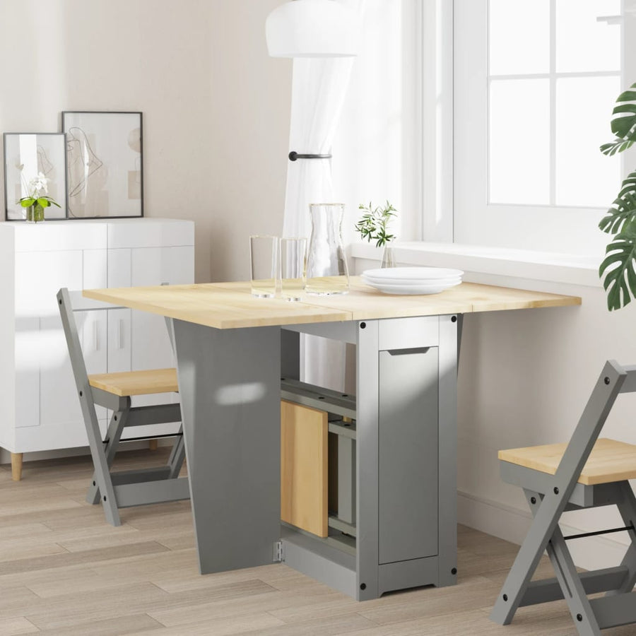 Eettafel Corona inklapbaar massief grenenhout grijs