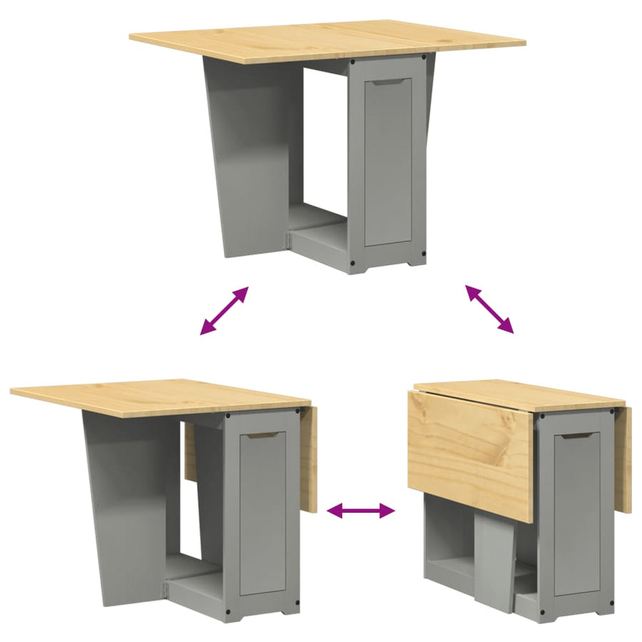 Eettafel Corona inklapbaar massief grenenhout grijs