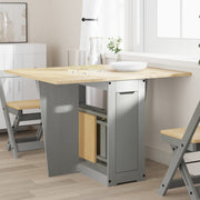 Eettafel 114x92x75 cm massief grenenhout grijs inklapbaar