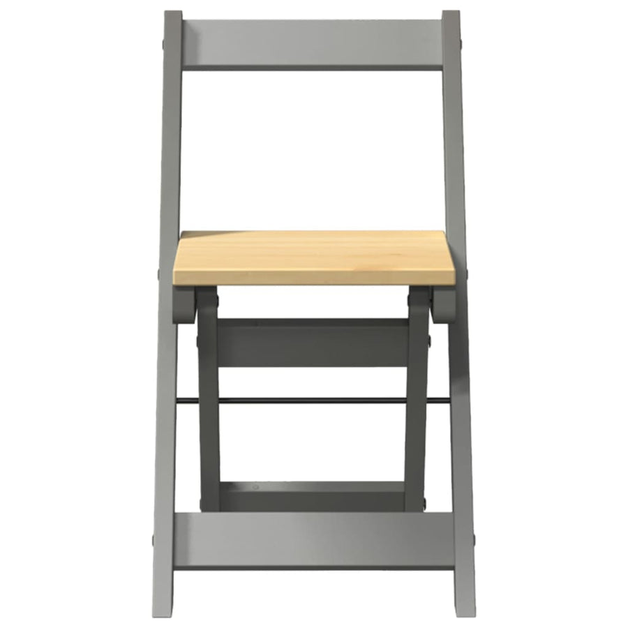 Eetkamerstoelen 4 st Corona inklapbaar massief grenenhout grijs