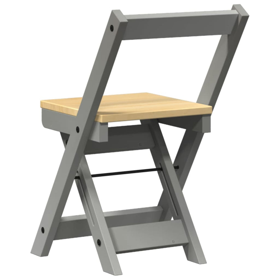 Eetkamerstoelen 4 st Corona inklapbaar massief grenenhout grijs