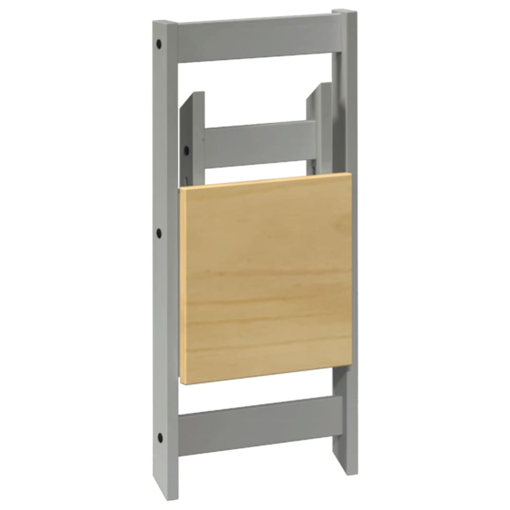 Eetkamerstoelen 4 st Corona inklapbaar massief grenenhout grijs