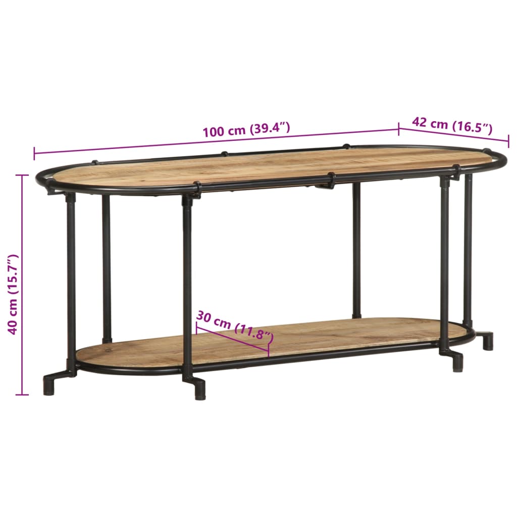 Tv-meubel 100x42x40 cm massief ruw mangohout
