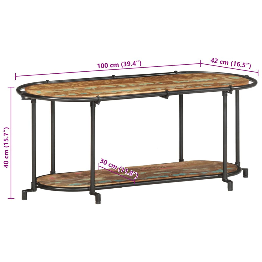Tv-meubel 100x42x40 cm massief gerecycled hout