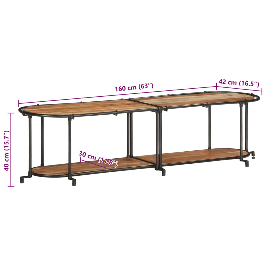 Tv-meubel 160x42x40 cm massief acaciahout