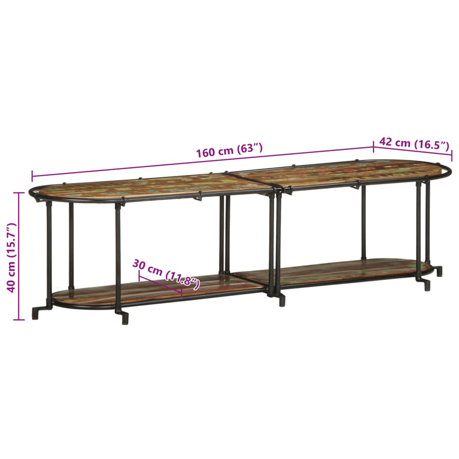 Tv-meubel 160x42x40 cm massief gerecycled hout