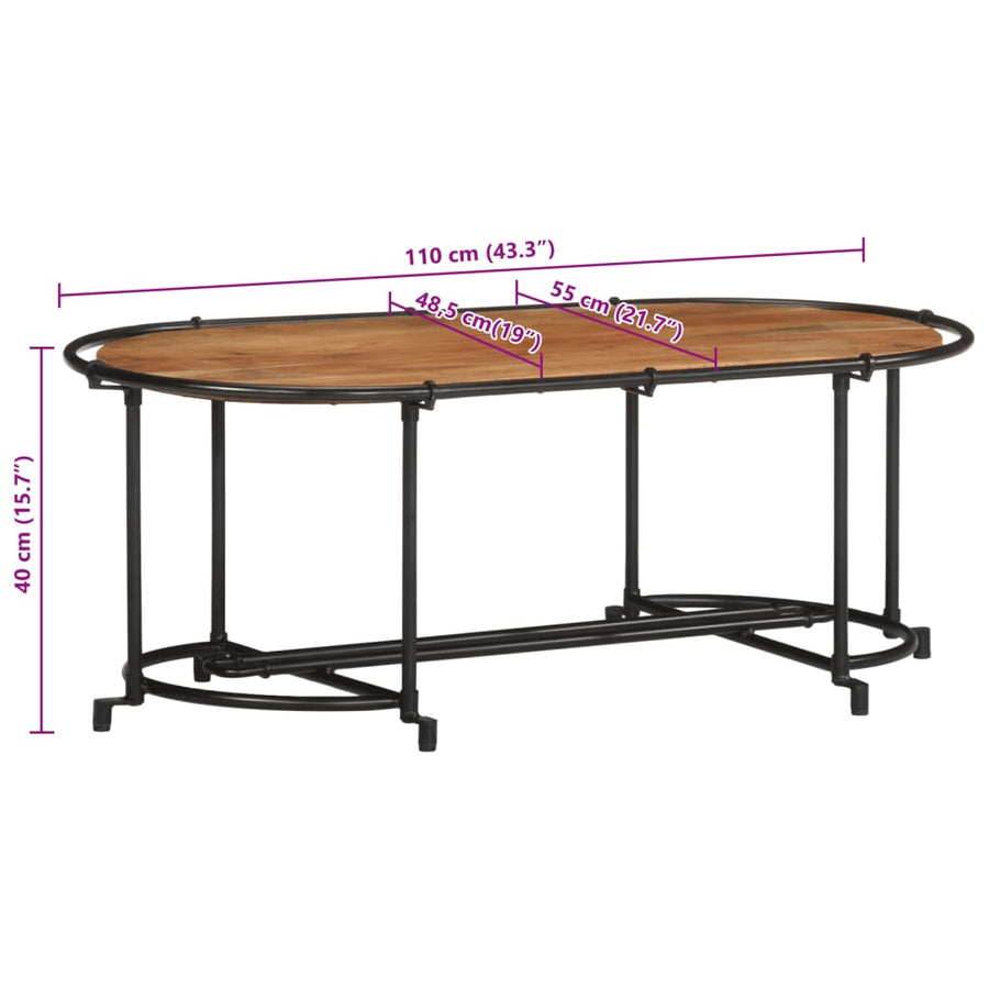 Salontafel 110x55x40 cm massief acaciahout