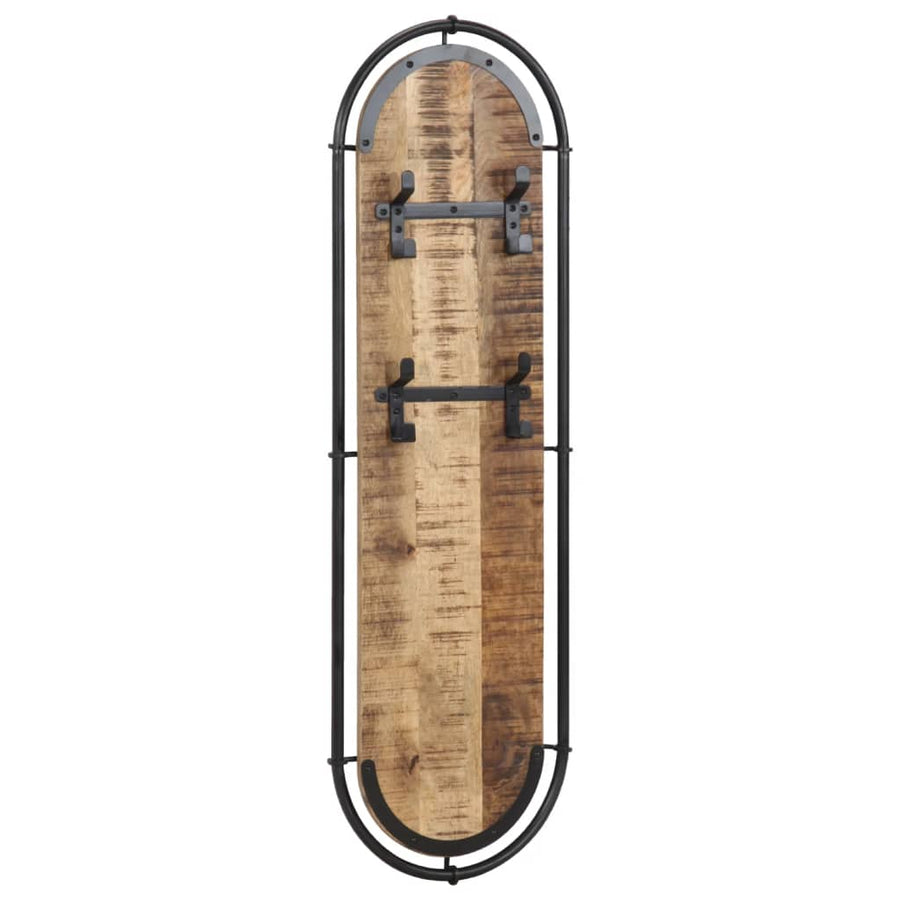 Wandkapstokken 2 St Met 4 Haken Massief ruw mangohout