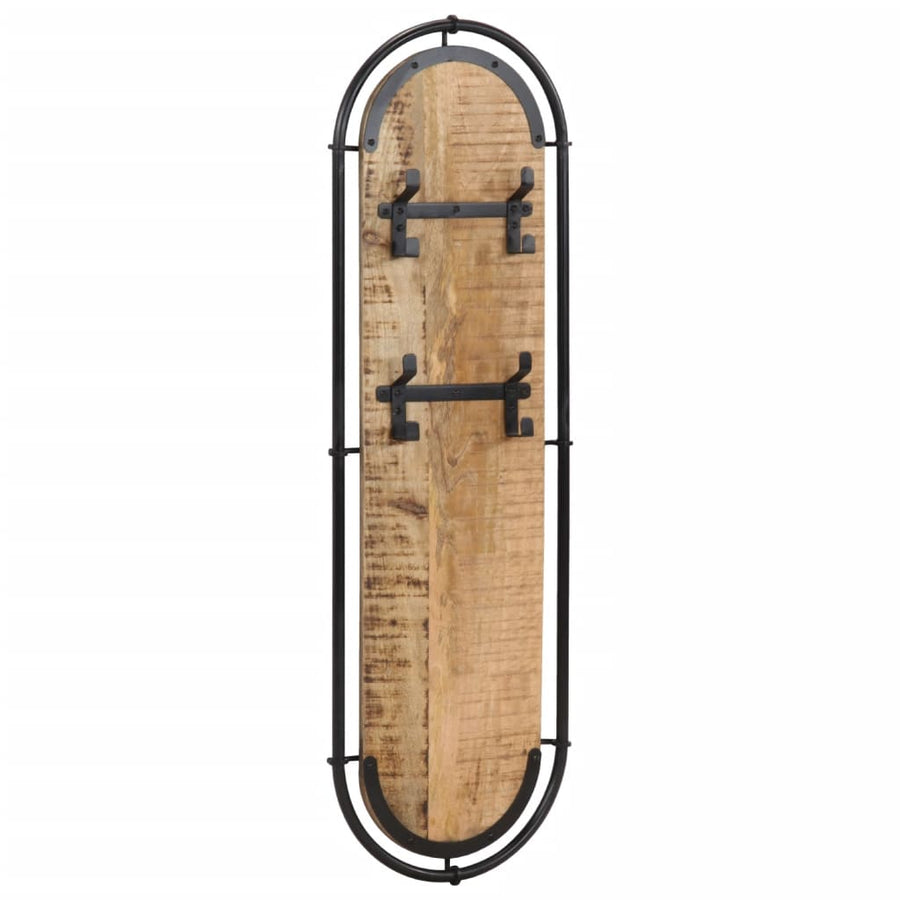 Wandkapstokken 2 St Met 4 Haken Massief ruw mangohout