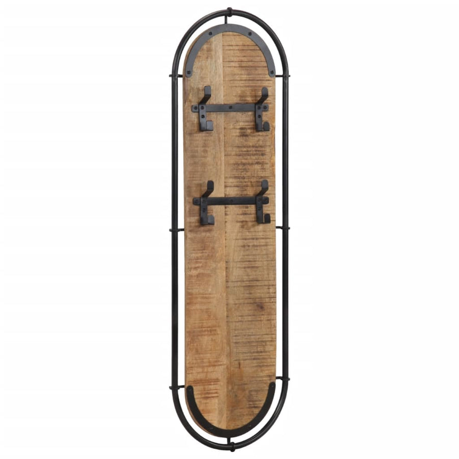 Wandkapstokken 2 St Met 4 Haken Massief ruw mangohout