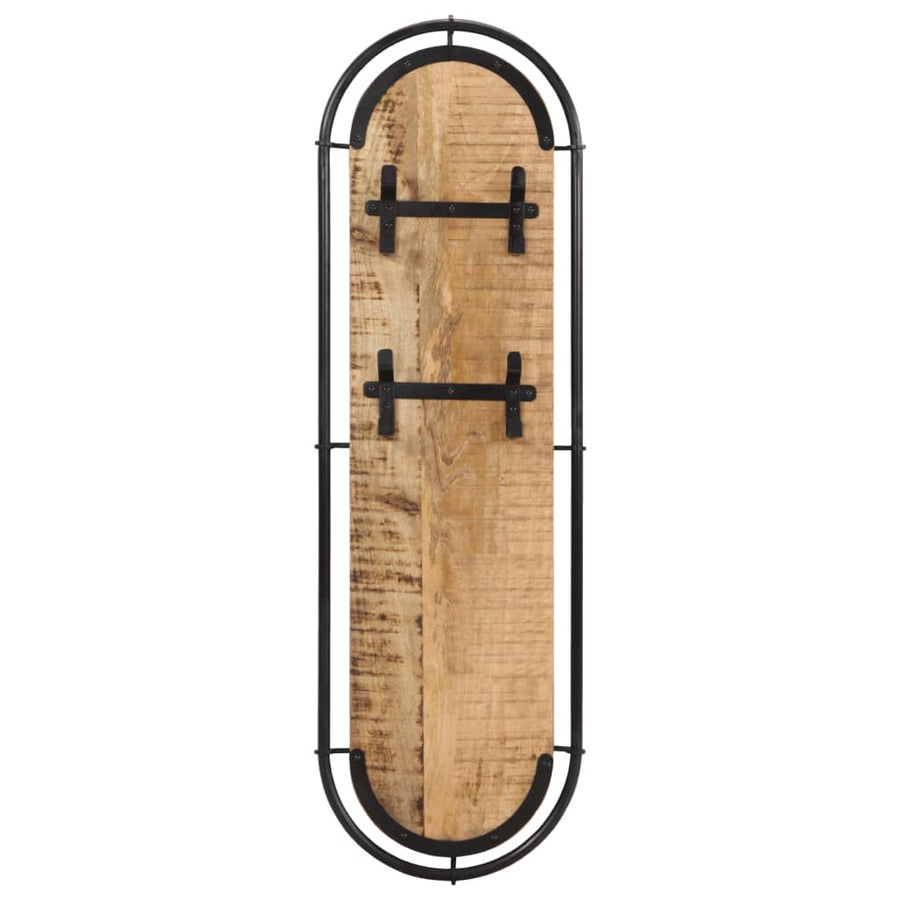 Wandkapstokken 2 St Met 4 Haken Massief ruw mangohout