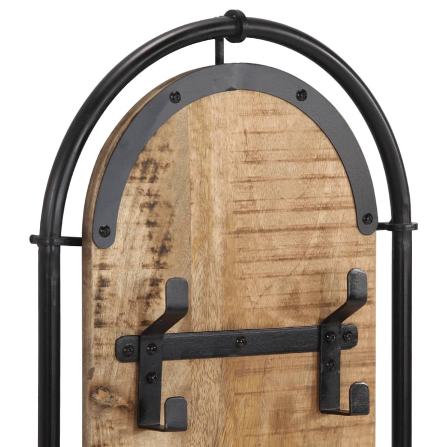 Wandkapstokken 2 St Met 4 Haken Massief ruw mangohout