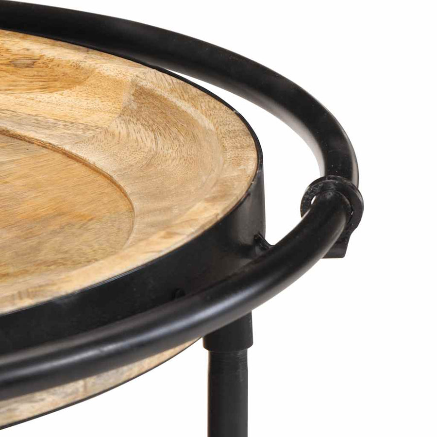 Bijzettafel Ø55x60 cm massief mangohout