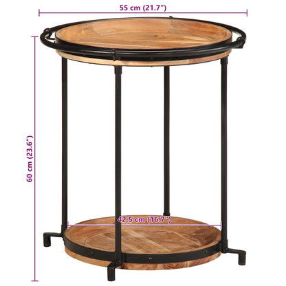 Bijzettafel Ø55x60 cm massief acaciahout
