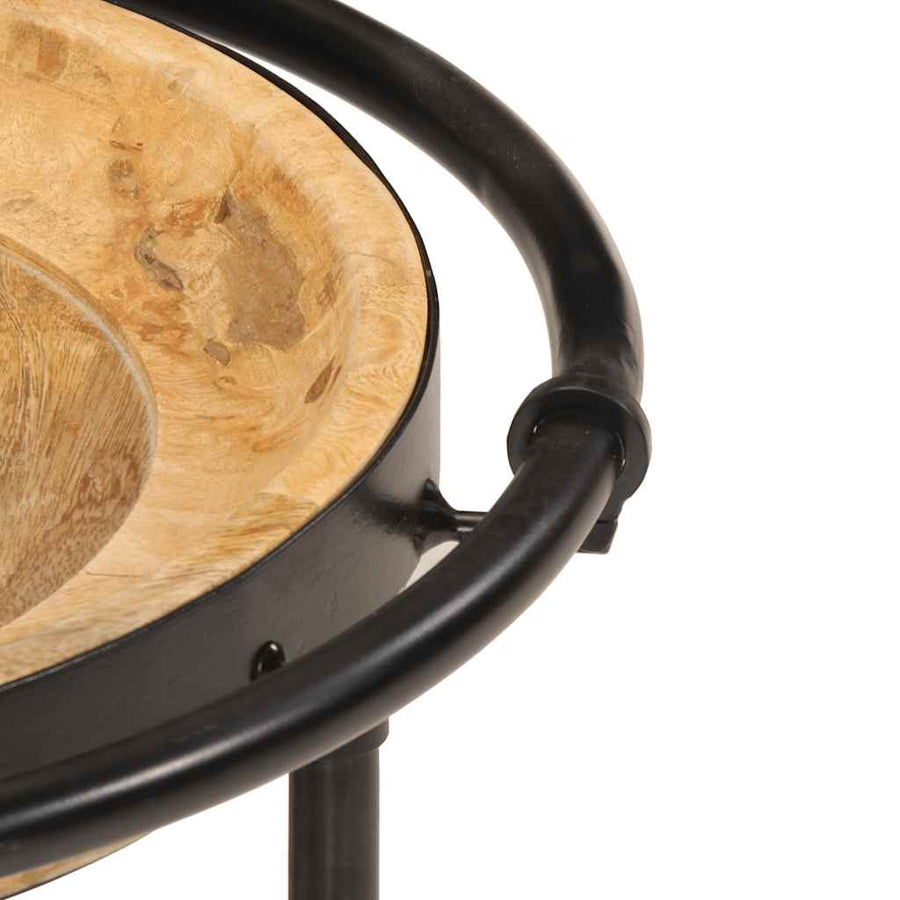 2-delige bijzettafelset massief hout mango