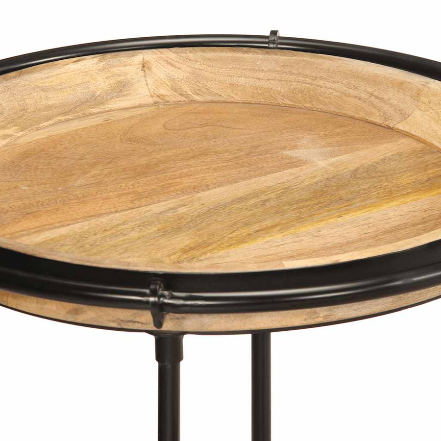 2-delige bijzettafelset massief hout mango