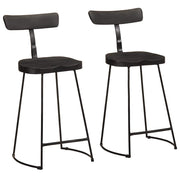 Bar stools 2 pcs 49x43x88 cm solid mango wood black