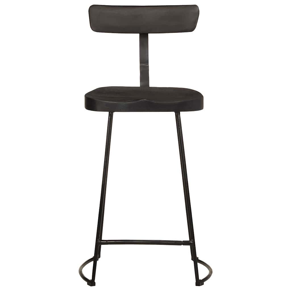 Barkrukken 2 st 49x43x88 cm massief mangohout zwart