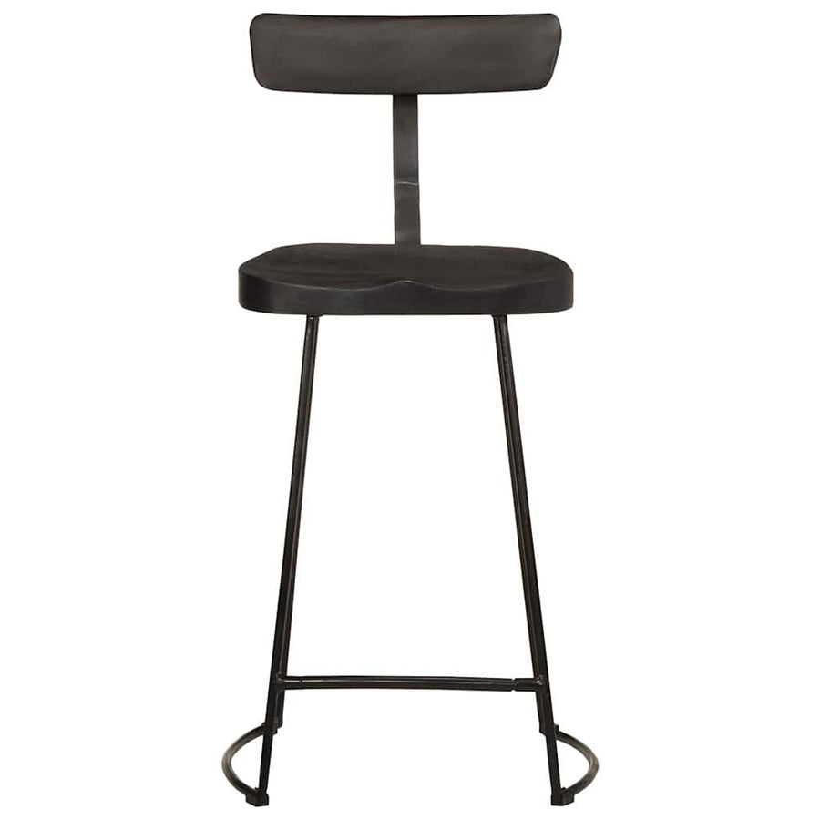 Barkrukken 2 st 49x43x88 cm massief mangohout zwart