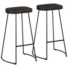 Barkrukken 2 stuks massief mangohout zwart 45x40x78 cm