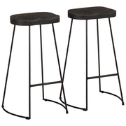 Barkrukken 2 stuks massief mangohout zwart 45x40x78 cm