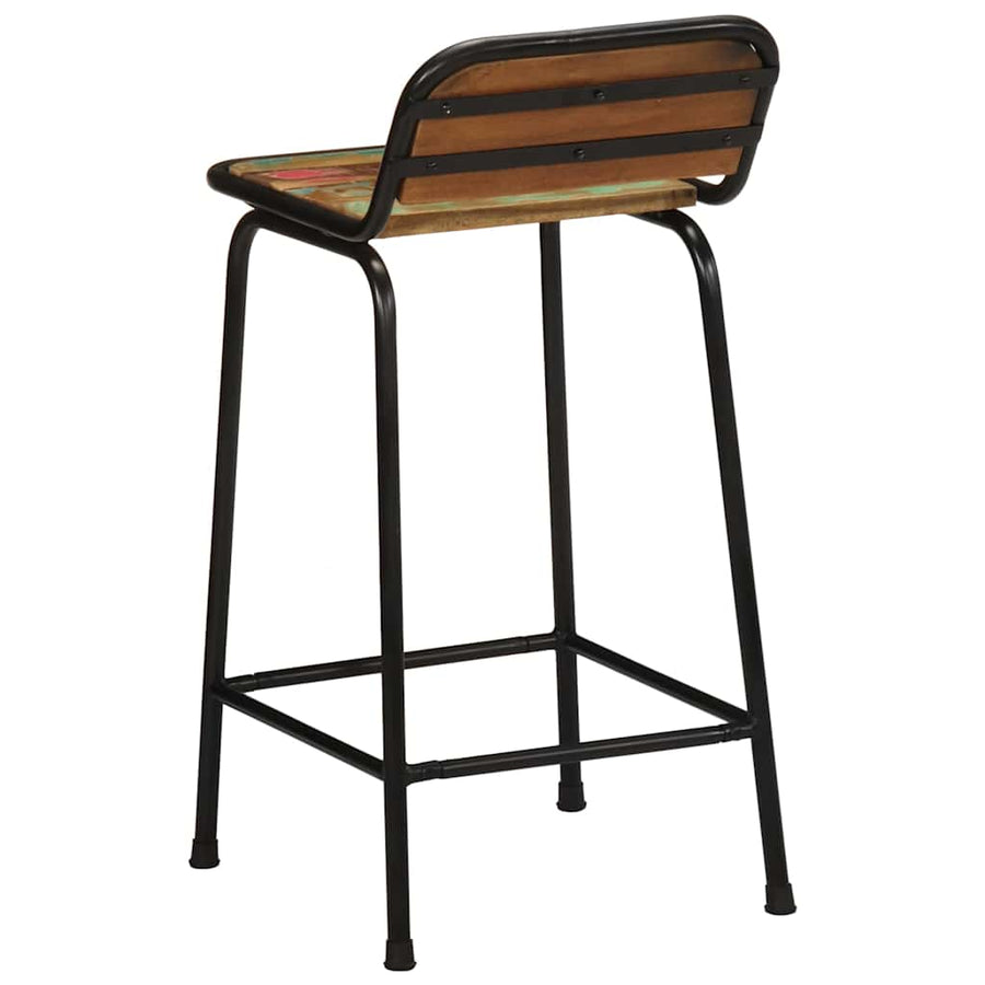 Barkrukken 2 st 46x35,5x80 cm massief gerecycled hout