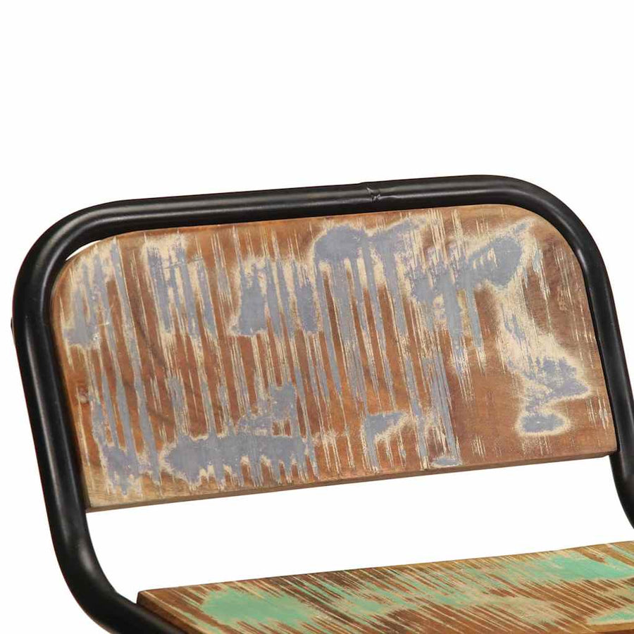 Barkrukken 2 st 46x35,5x70 cm massief gerecycled hout