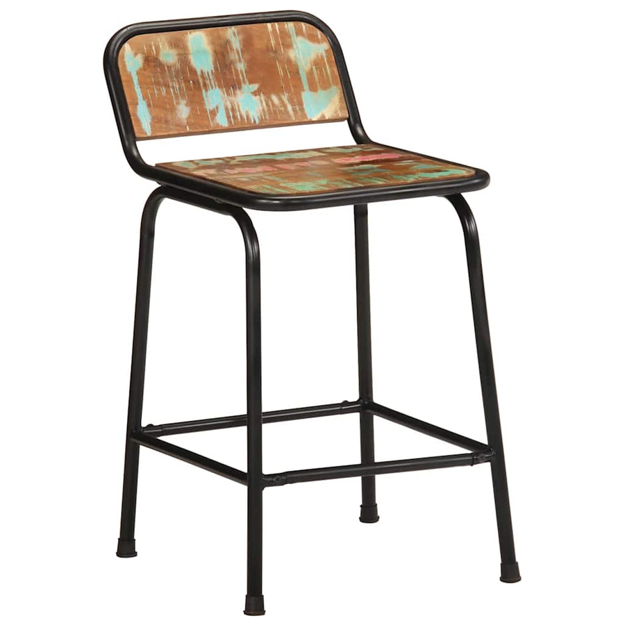 Barkrukken 2 st 46x35,5x70 cm massief gerecycled hout