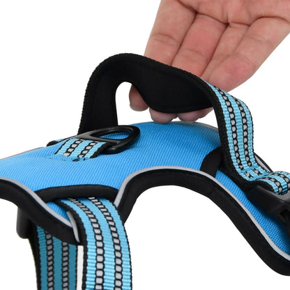 Hondentuigje met riem en halsband verstelbaar XL blauw