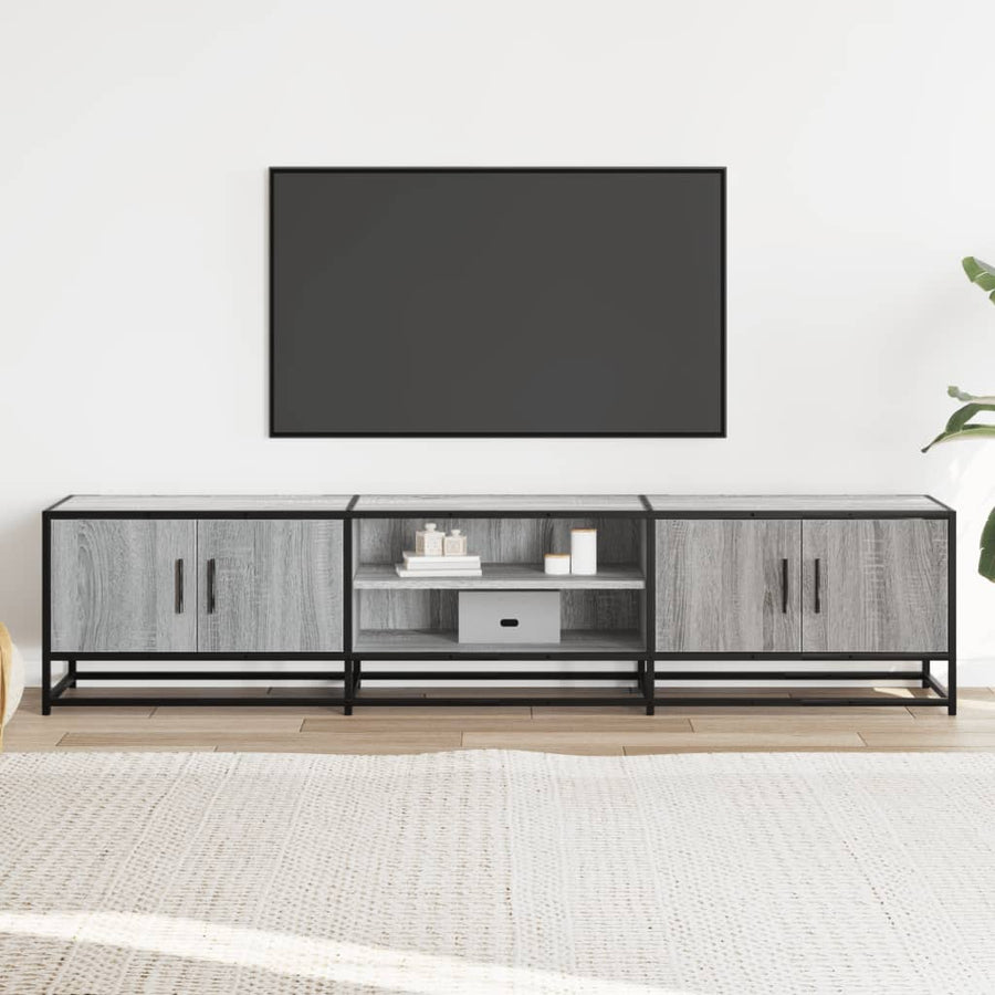 Tv-meubel 180x35x41 cm bewerkt hout grijs sonoma eikenkleurig