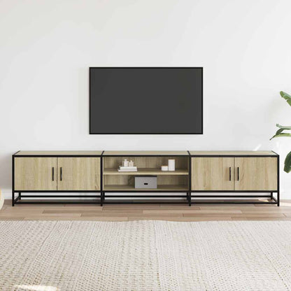 Tv-meubel 210x35x41 cm bewerkt hout sonoma eikenkleurig
