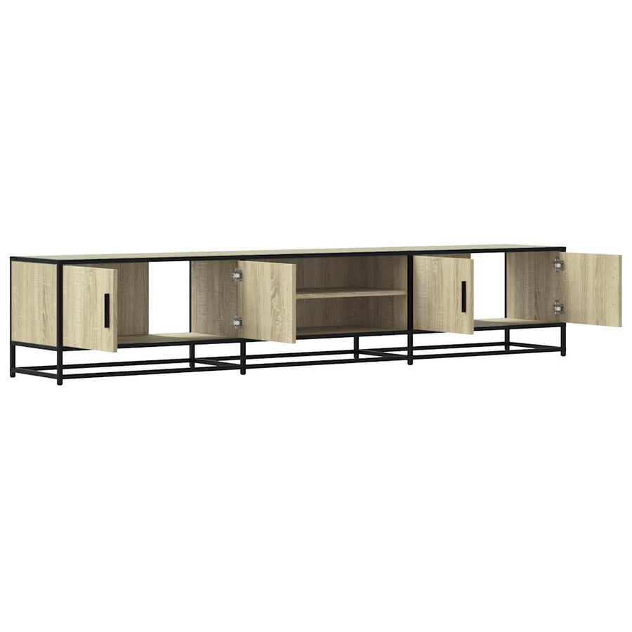 Tv-meubel 210x35x41 cm bewerkt hout sonoma eikenkleurig
