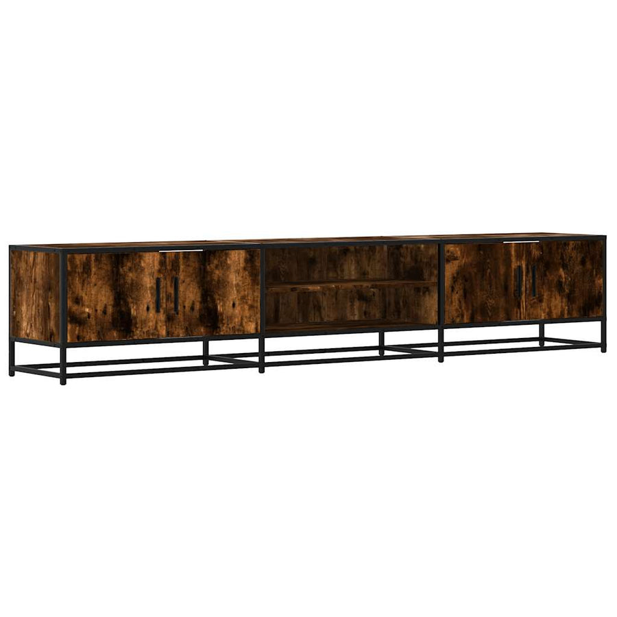 Tv-meubel 210x35x41 cm bewerkt hout gerookt eikenkleurig