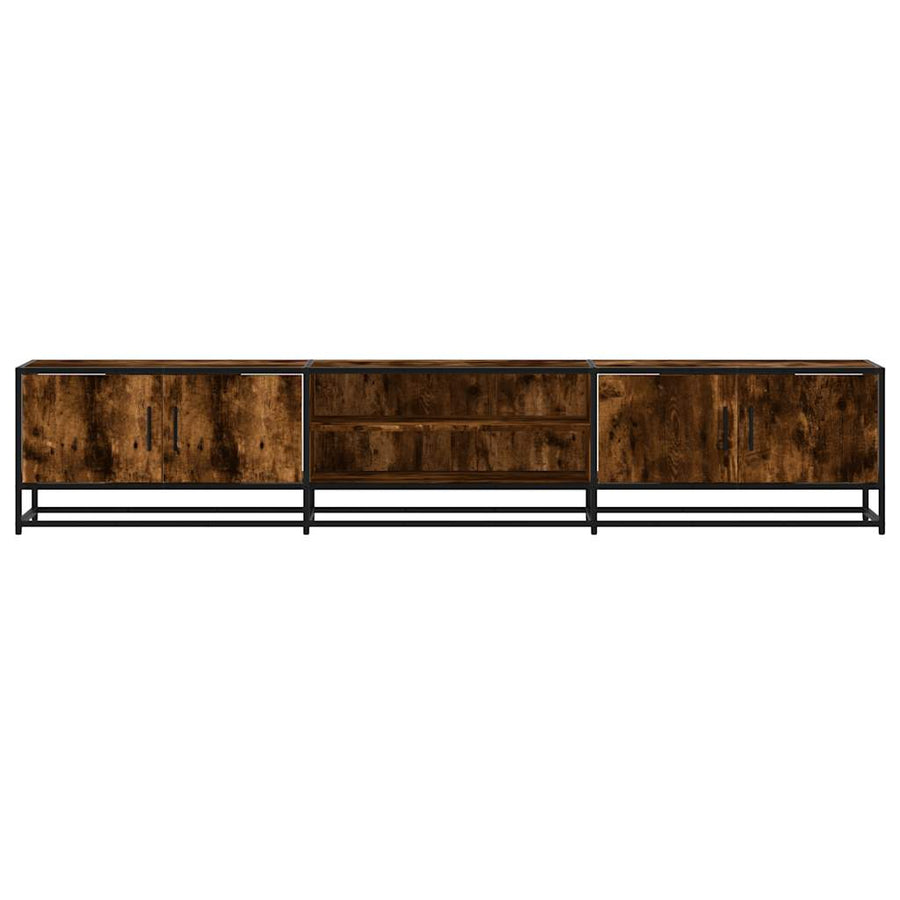Tv-meubel 210x35x41 cm bewerkt hout gerookt eikenkleurig