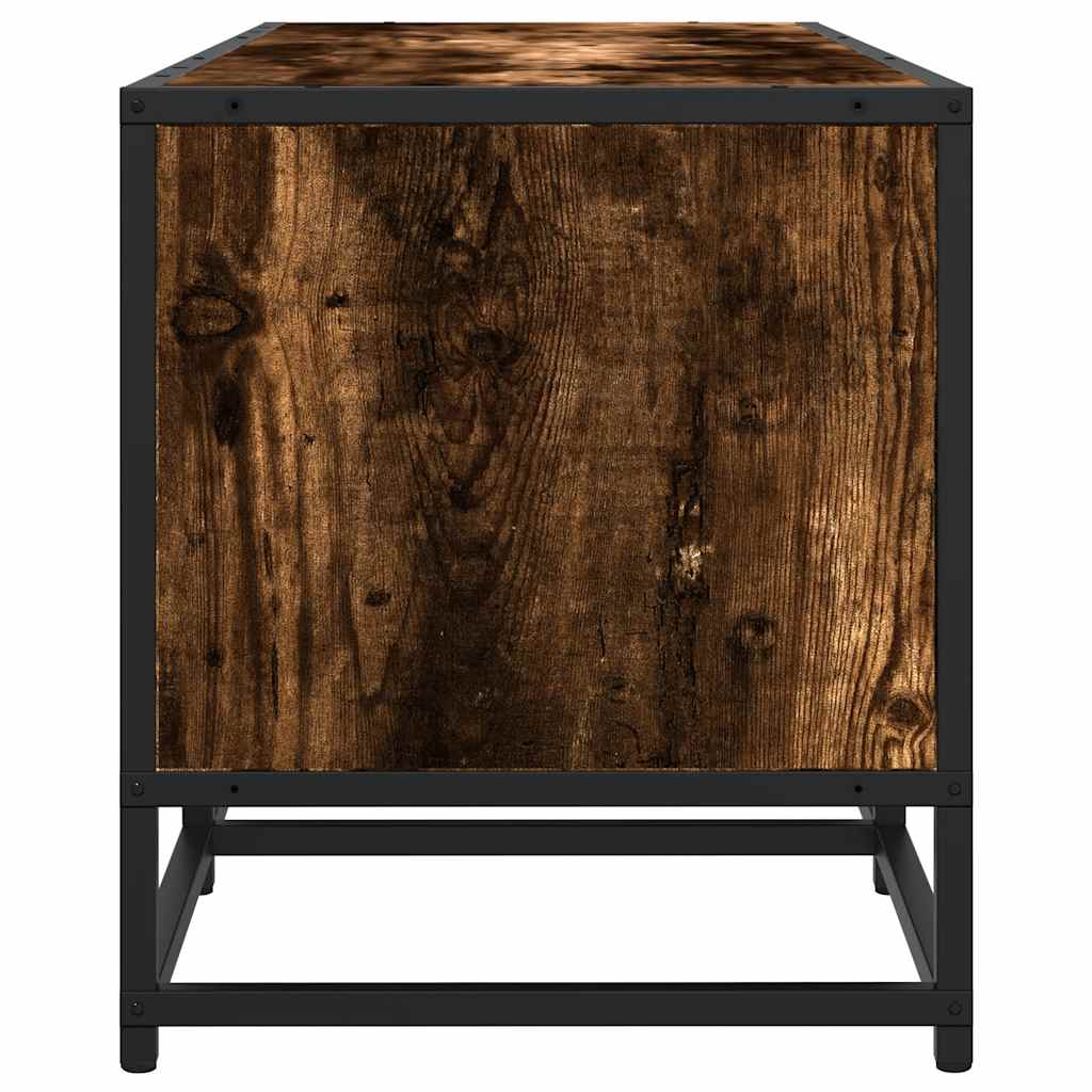 Tv-meubel 210x35x41 cm bewerkt hout gerookt eikenkleurig